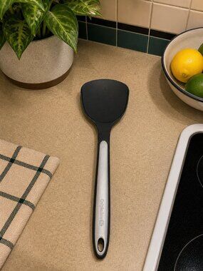 Calphalon Nylon & Silicone Long Handle Black & Grey Turner Spatula‎ 13” Long